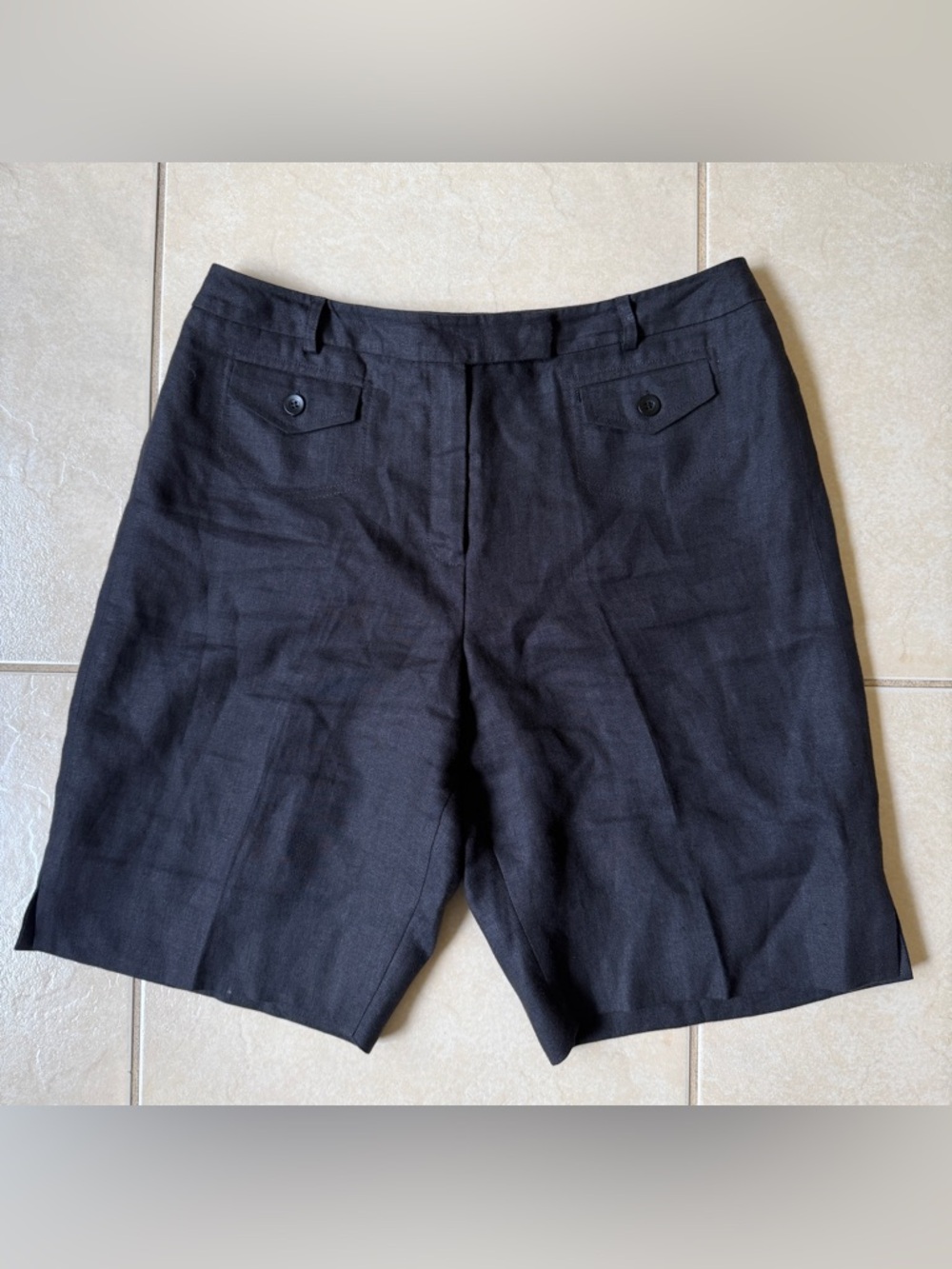 Talbots Women’s Size 12 Black Irish Linen Casual Shorts